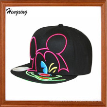 Gorras Snapback plano pico de negro bordado